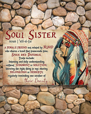 Gift For Sister Canvas Native American Soul Sister Horizontal | Wall Decor Visual Art 1606967204853.jpg