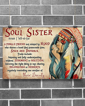 Gift For Sister Canvas Native American Soul Sister Horizontal | Wall Decor Visual Art 1606967206859.jpg