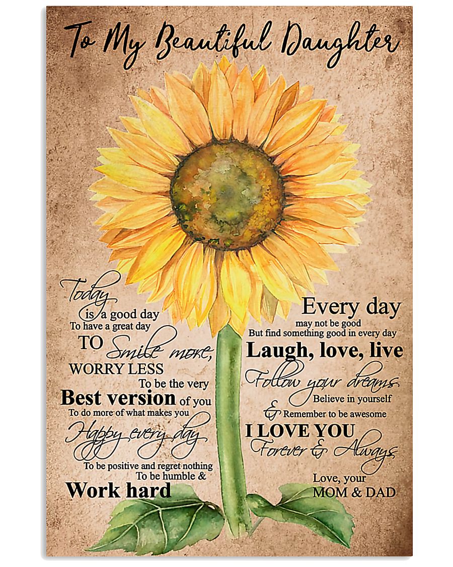 Sunflower To My Beautiful Daughter Vertical Canvas | Wall Decor Visual Art 1606967550945.jpg