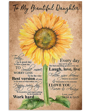 Sunflower To My Beautiful Daughter Vertical Canvas | Wall Decor Visual Art 1606967550945.jpg
