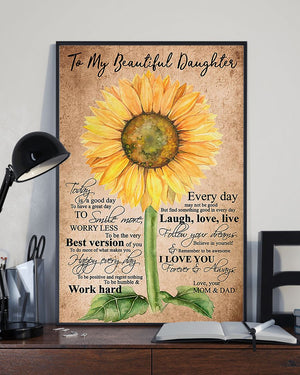 Sunflower To My Beautiful Daughter Vertical Canvas | Wall Decor Visual Art 1606967551222.jpg