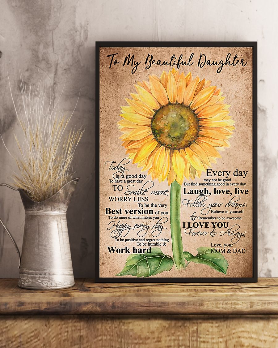 Sunflower To My Beautiful Daughter Vertical Canvas | Wall Decor Visual Art 1606967551586.jpg