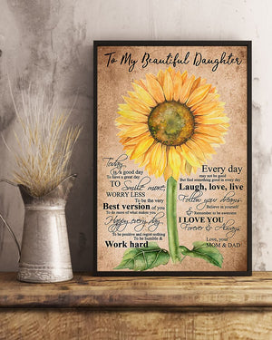 Sunflower To My Beautiful Daughter Vertical Canvas | Wall Decor Visual Art 1606967551586.jpg