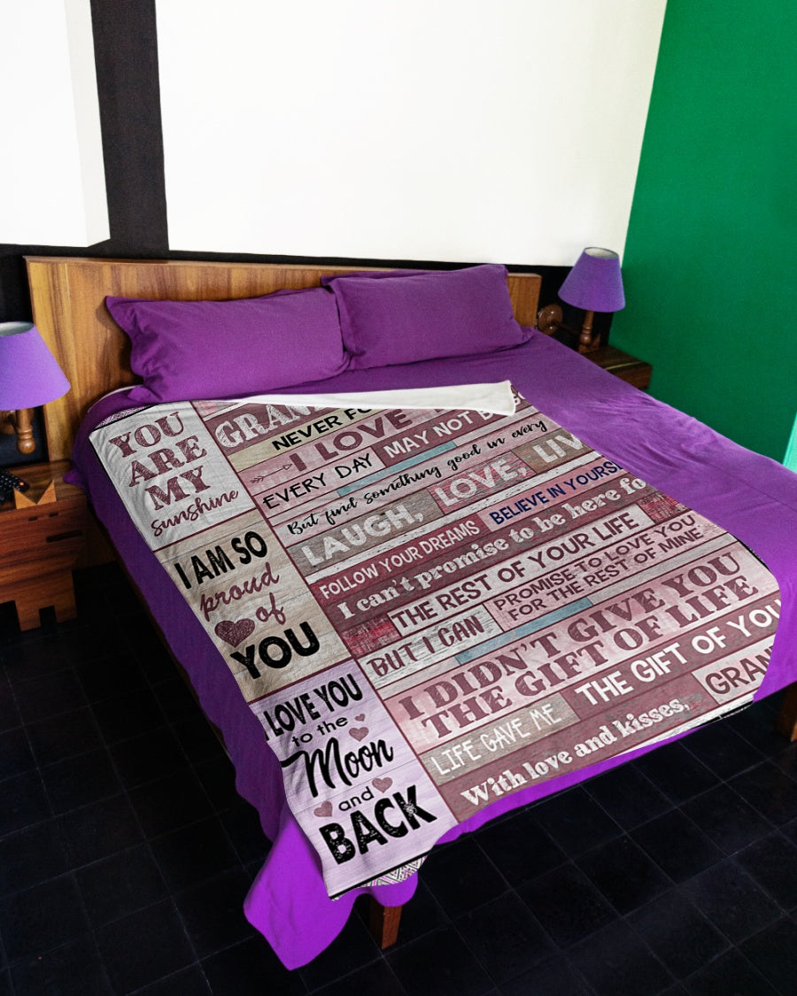 Grandpa To Granddaughter Pink You Are My Sunshine Fleece Blanket - Quilt Blanket 1607356924013.jpg