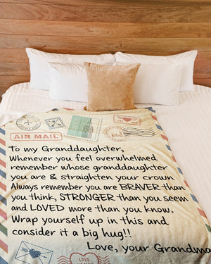 Gift For Granddaughter Blanket, Grandma To Granddaughter Love Letter Fleece Blanket 1607356931430.jpg