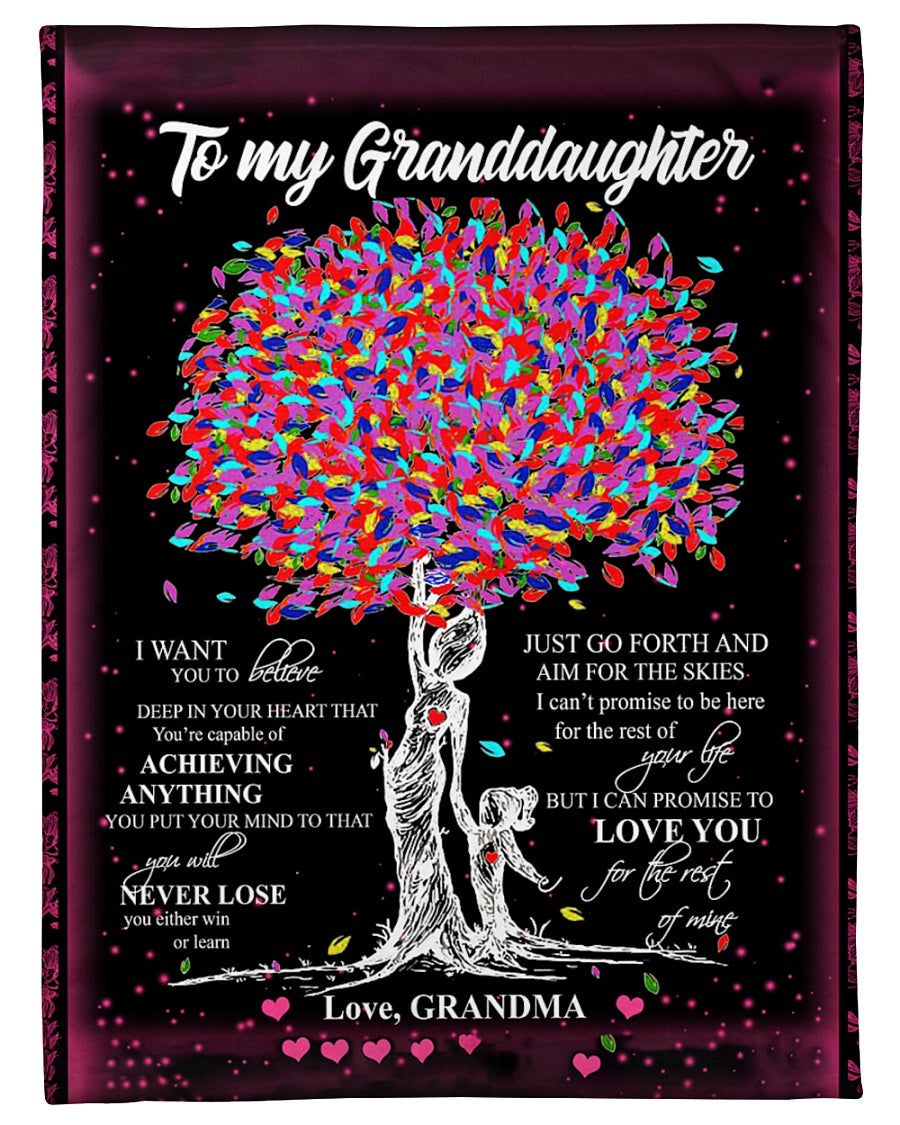 Gift For Granddaughter Blanket, Grandma To Granddaughter Achieving Anything 1607356935194.jpg