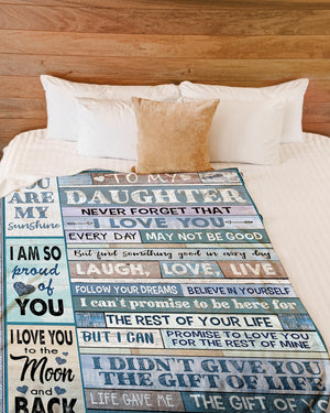 Gift For Daughter Blanket, Dad To Daughter You Are My Sunshine 1607356936103.jpg