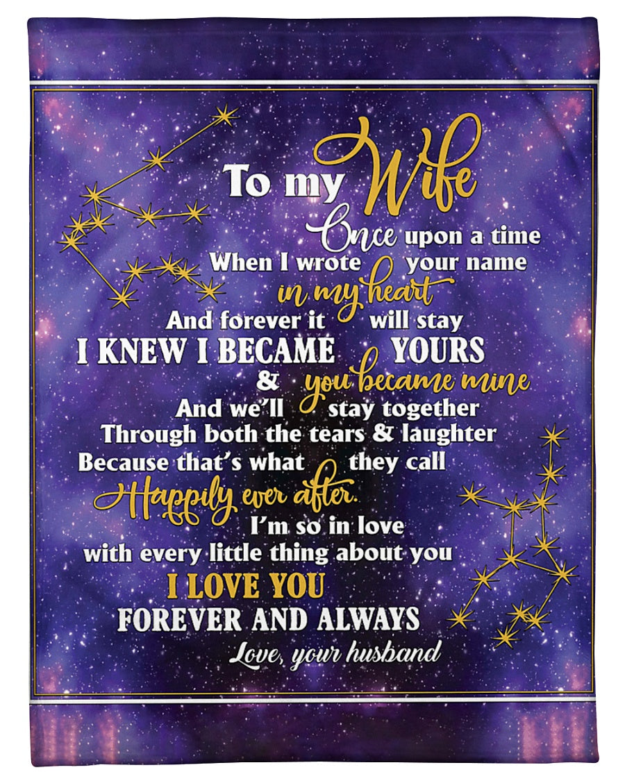 Husband To Wife I Became Yours Galaxy Fleece Blanket - Quilt Blanket 1607356937025.jpg