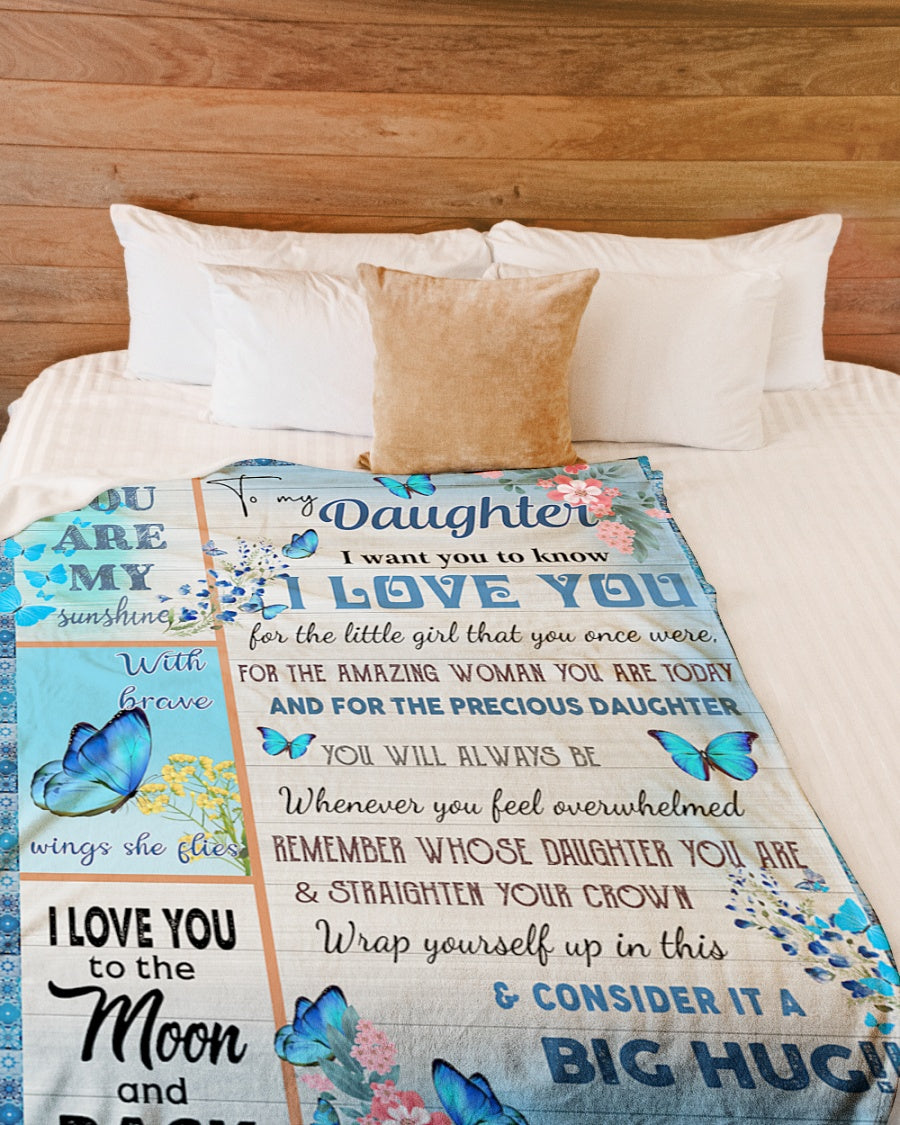 Gift For Daughter Blanket, Mom To Daughter Butterfly Consider Big Hug Fleece Blanket 1607356939935.jpg