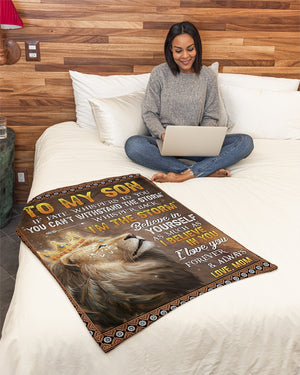 Gift For Son Blanket, If Fate Whispers To U Lion Mom To Son Fleece Blanket 1607357199764.jpg