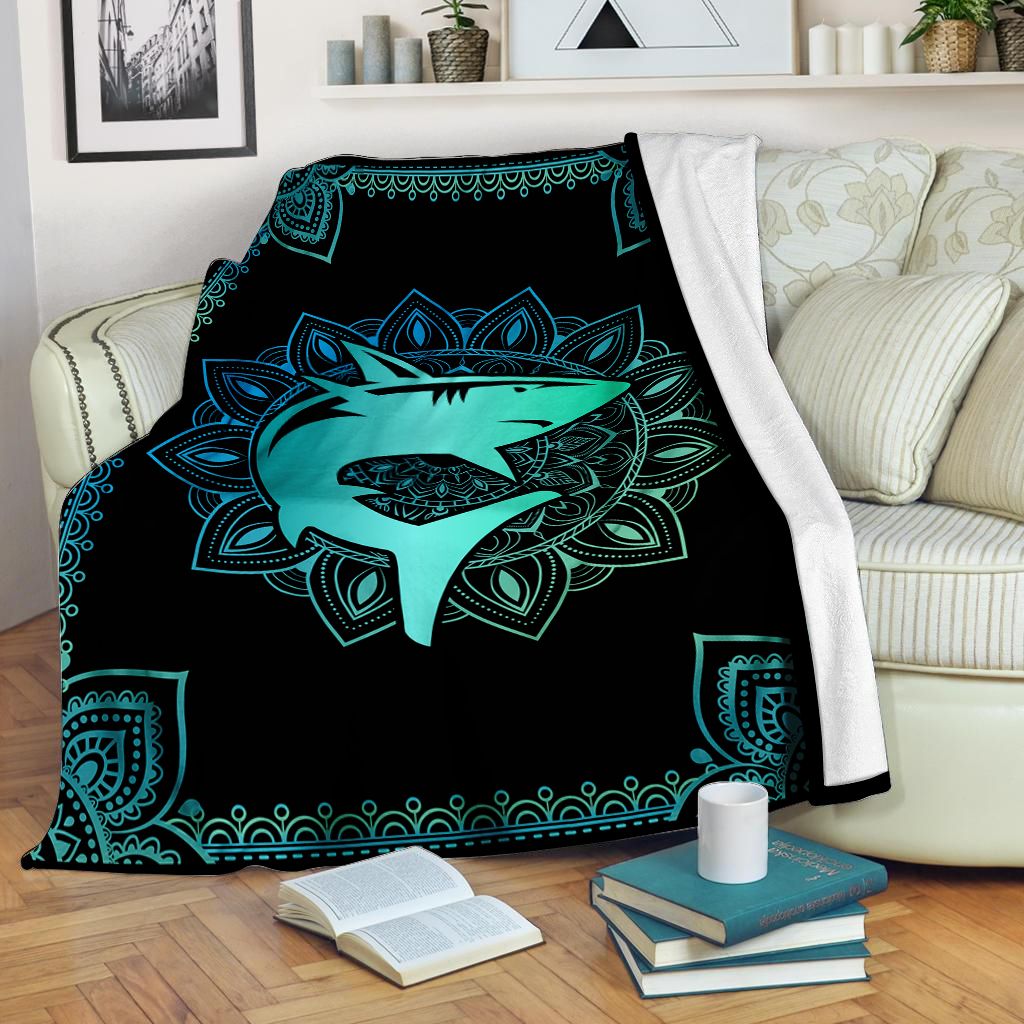 Shark Mandala Fleece Blanket - Quilt Blanket 1607968720876.jpg