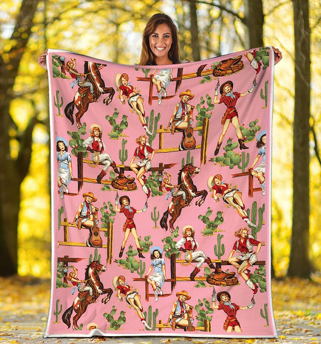 Awesome Cowgirl Fleece Blanket 1607968721058.jpg