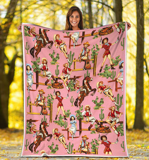 Awesome Cowgirl Fleece Blanket 1607968721058.jpg