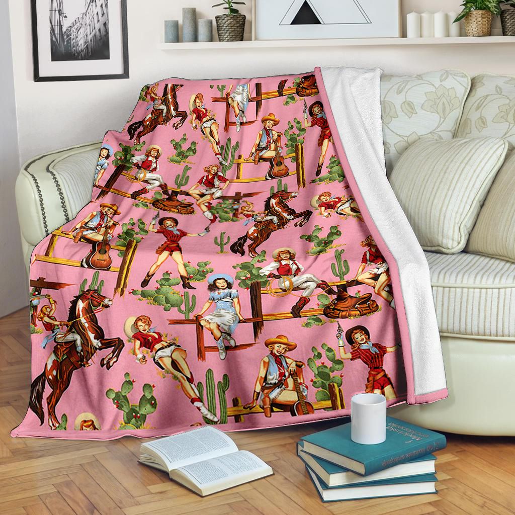 Awesome Cowgirl Fleece Blanket 1607968721917.jpg