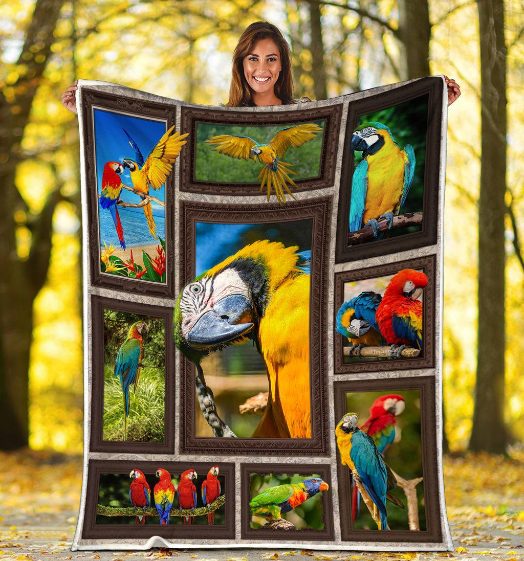3d Parrots Fleece Blanket - Quilt Blanket 1607968727045.jpg