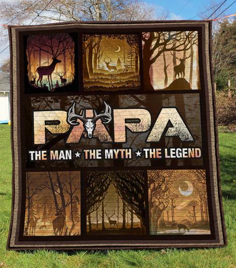 Gift For Father Blanket, Papa The Man The Myth The Legend Deer Hunting 1608136052906.jpg