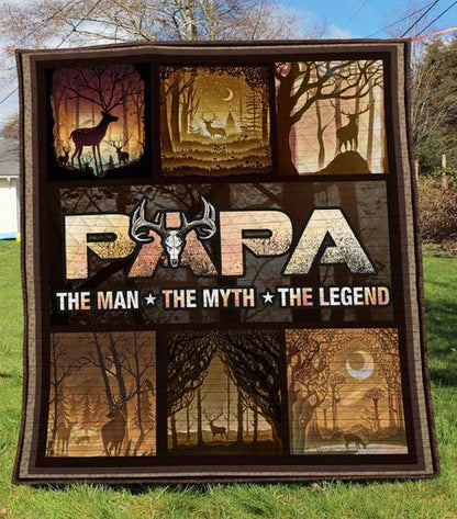 Gift For Father Blanket, Papa The Man The Myth The Legend Deer Hunting 1608136052906.jpg