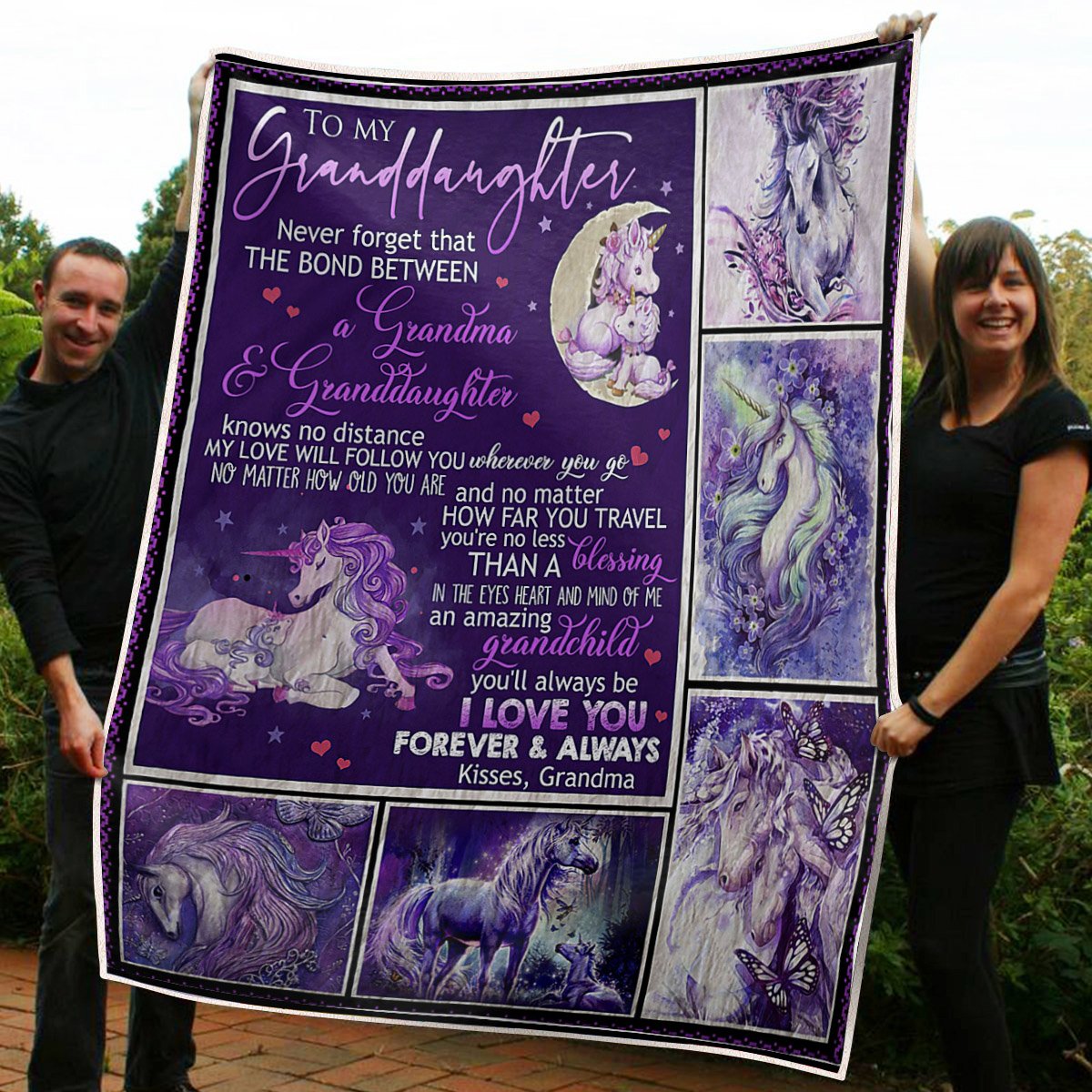 Gift For Granddaughte Blanket, To My Granddaughter Unicorn Never Forget That The Bond Between A Grandma & Granddaughter 1608136053422.jpg