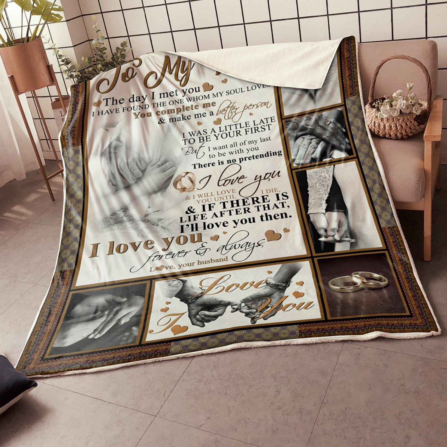 To My Wife Personalized Blankets With Name-special Valentine Birthday Gift For Wife-my Wife Hand In Hand You Complete Me 1608136061333.jpg