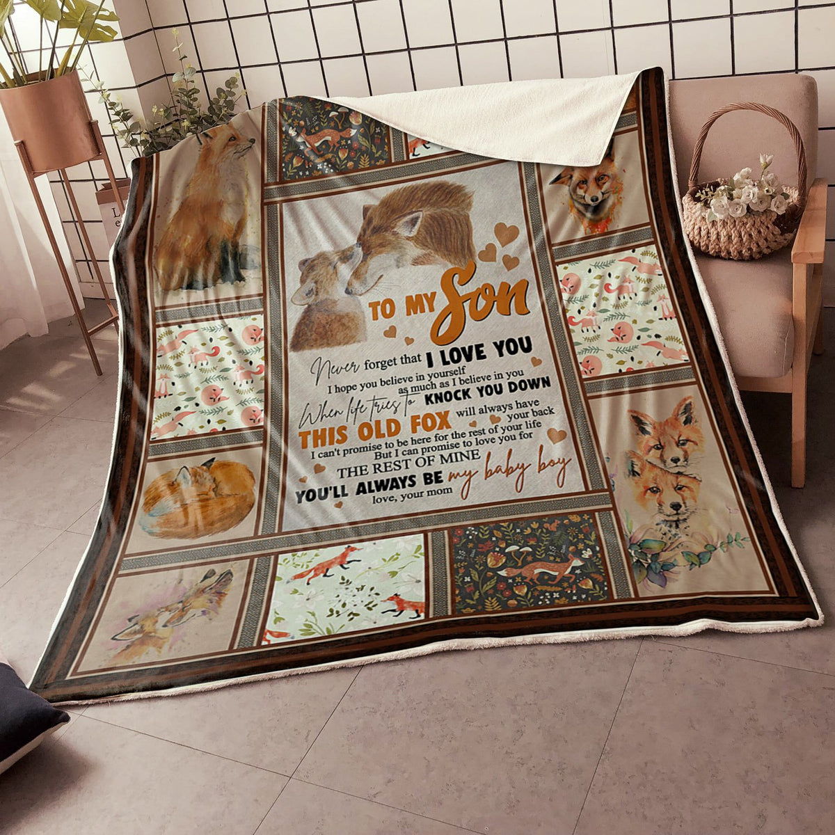 My Son Fox Love You For The Rest Of My Life Gift From Mom Fleece Blanket - Quilt Blanket 1608136061833.jpg