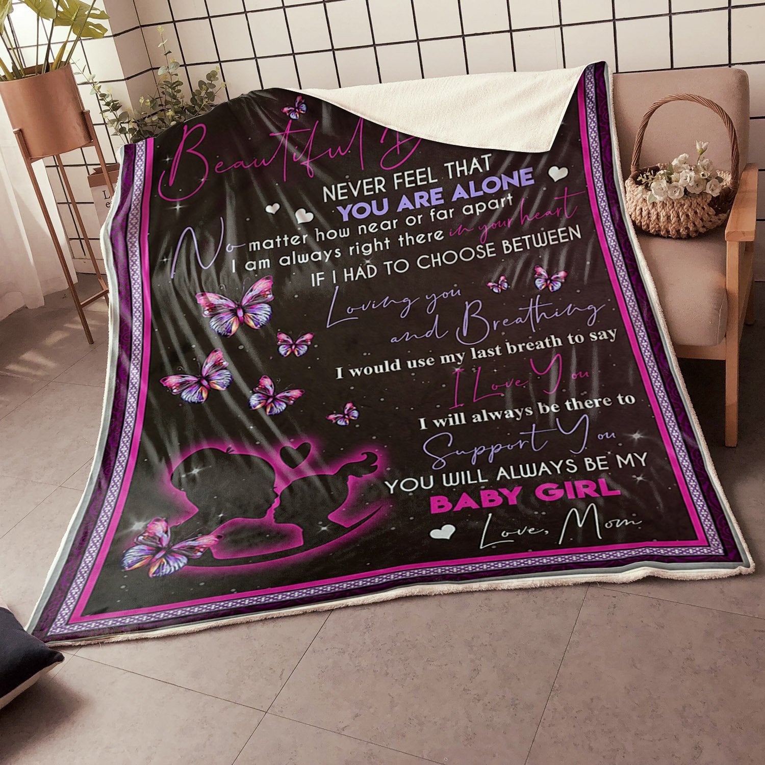 My Daughter Motherhood Butterfly Always Be There To Support You Fleece Blanket - Quilt Blanket 1608136066283.jpg