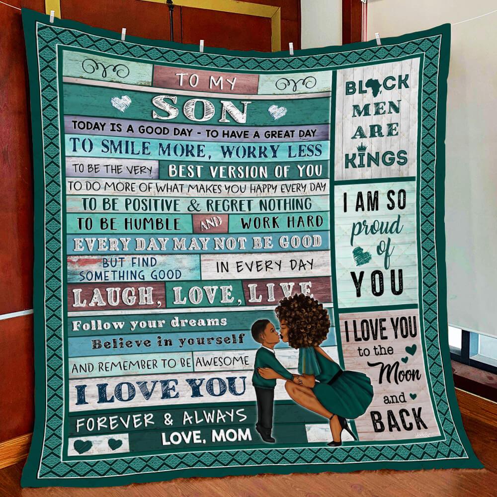 Gift For Son Blanket, To My Son Black Boy I Am So Proud Of You Love From Black Mom 1608136069868.jpg