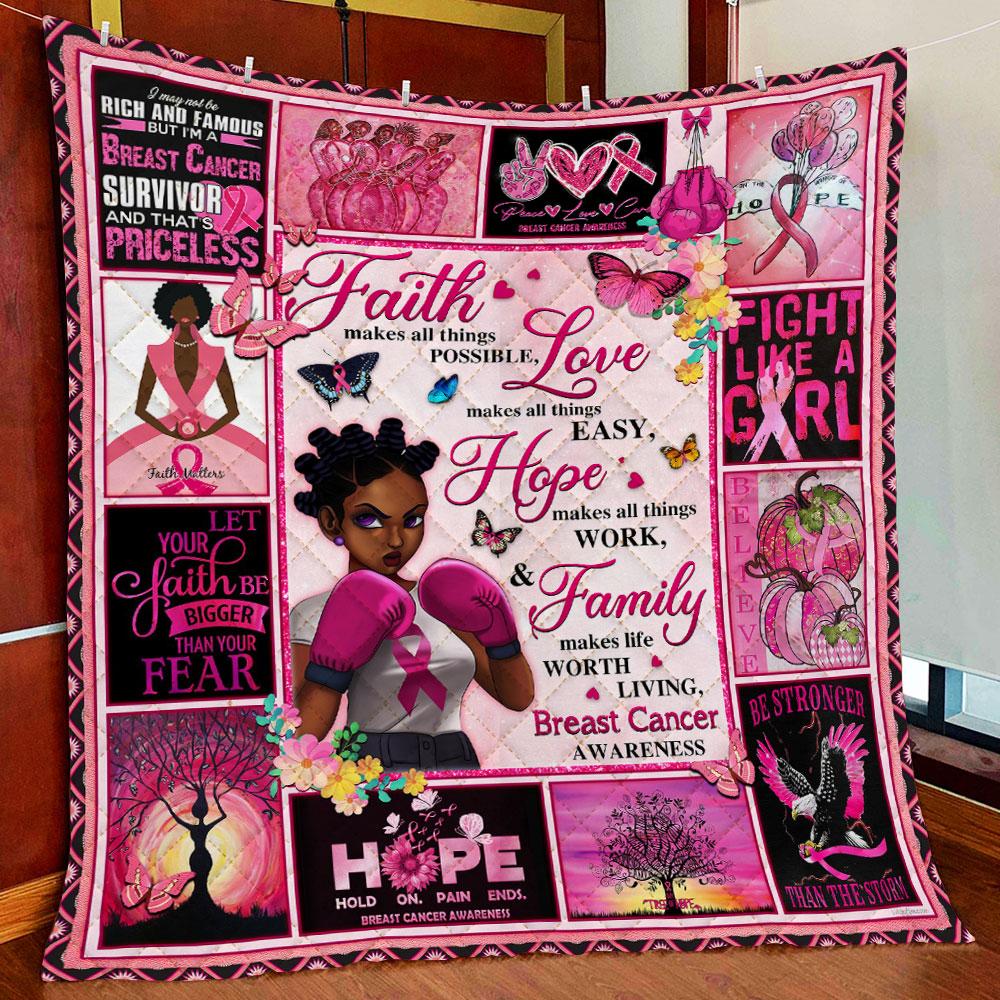 Breast Cancer Awareness Blanket, Black Woman, Faith Love Hope Family 1608136072432.jpg