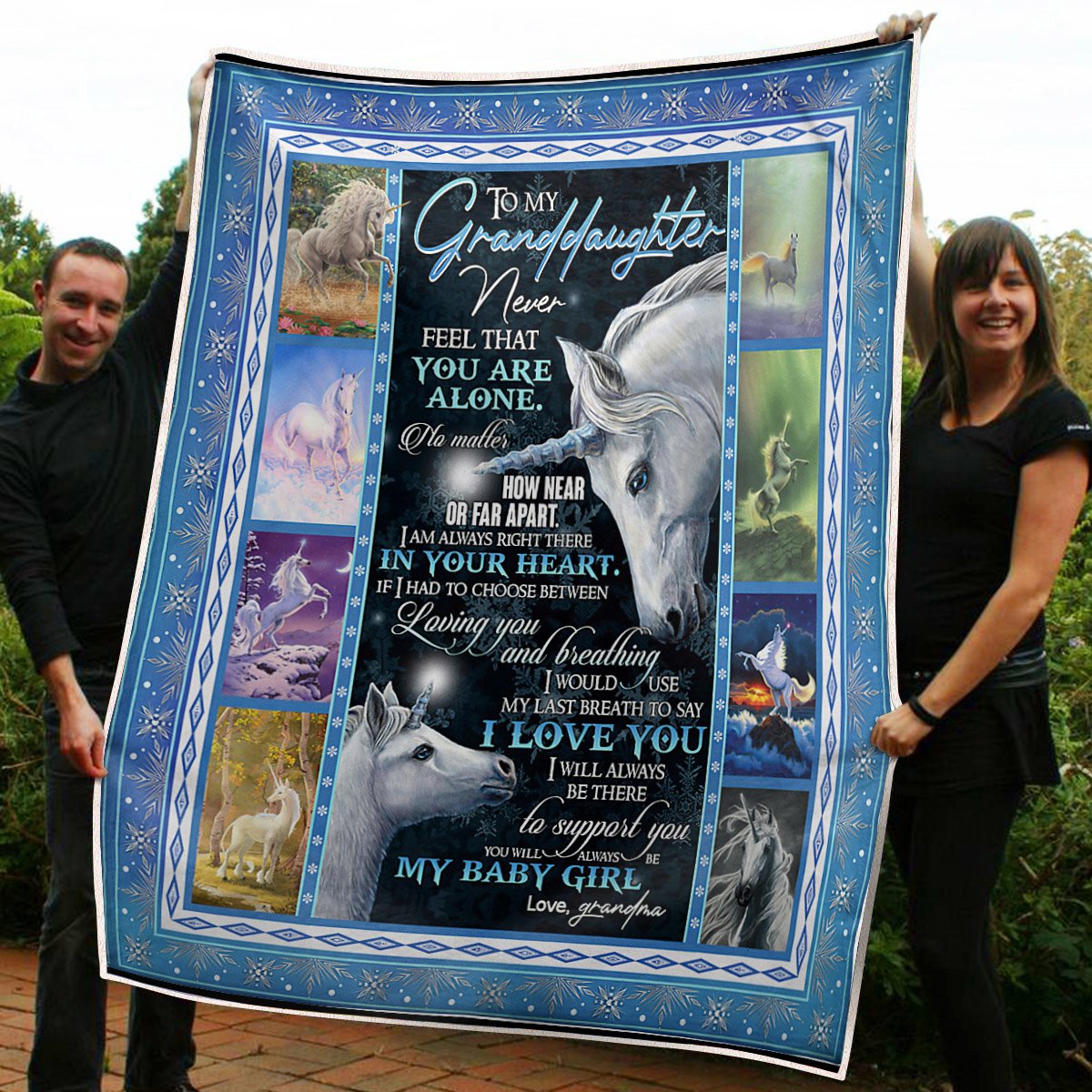 Gift For Granddaughter Blanket, To My Granddaughter Unicorn I Will Always Be There To Support You - Love From Grandma 1608136077323.jpg