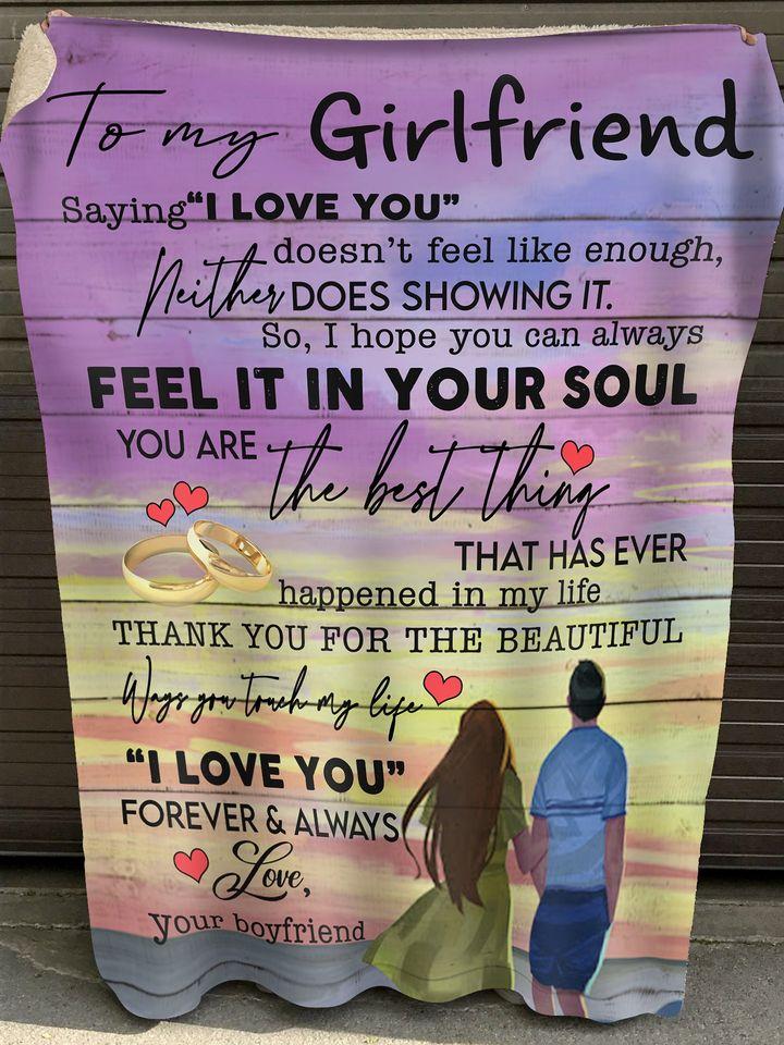 Best Valentine Gift For Girlfriend, You Are The Best Thing That Has Ever Happended In My Life Gift From Boyfriend Fleece Blanket - Quilt Blanket 1608136082369.jpg