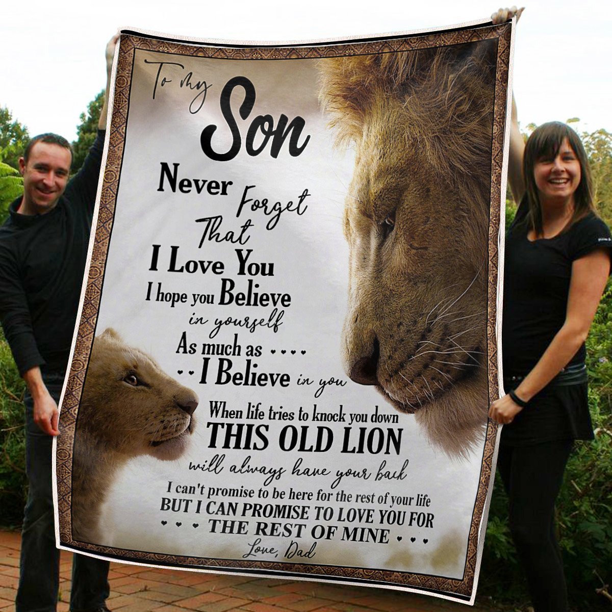Gift For Son Blanket, To My Son Lion King Believe In Yourself Gift From Dad Fleece Blanket 1608136082986.jpg