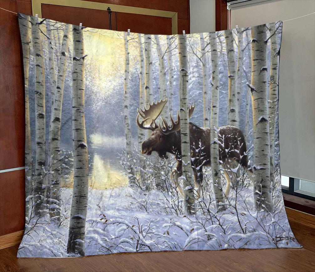 On The Move Moose Hunting Gift Fleece Blanket - Quilt Blanket 1608136083224.jpg
