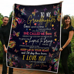 Gift For Granddaughter Blanket, To My Granddaughter Butterfly Keep Me In Your Heart And I'll Stay There Forever - Love From N n 1608136085884.jpg