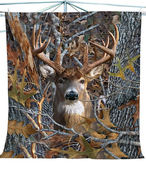 Deer Hunting Blanket, White Tailed Deer Gift Fleece Blanket 1608136086896.jpg