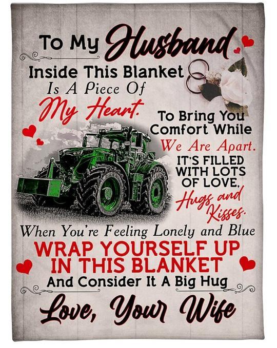 To My Husband Farmer Fleece Blanket - Quilt Blanket 1608136088456.jpg