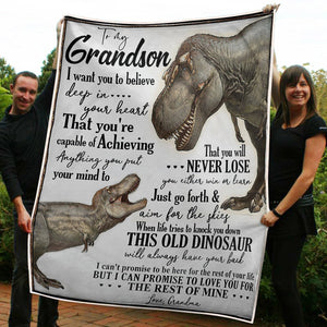 To My Grandson Go Forth And Aim For The Skies Gift From Grandma Fleece Blanket - Quilt Blanket 1608136093395.jpg