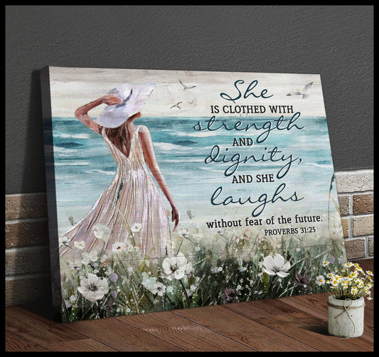 She Is Clothed With Strength Canvas Gift For Daughter Mother Wife  1608350364132.jpg