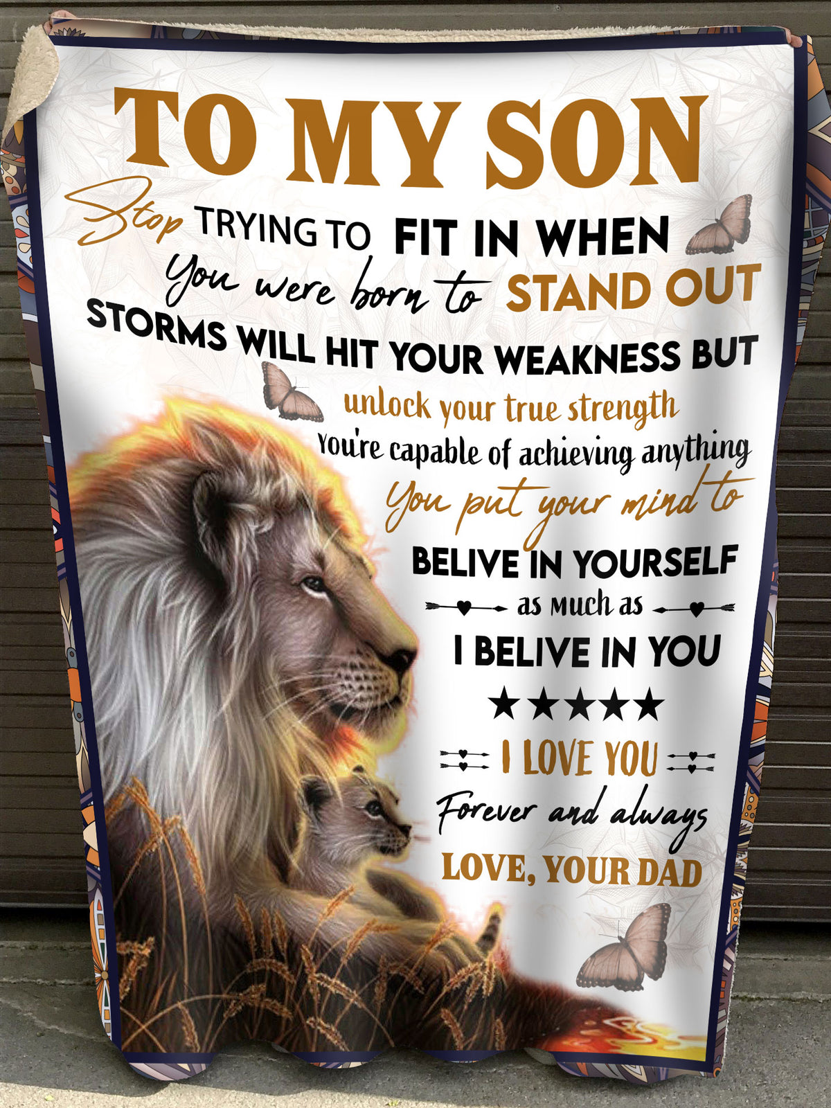 Gift For Son Blanket, To My Son I Love You Forever And Always Lion - Love From Dad 1608534862716.jpg