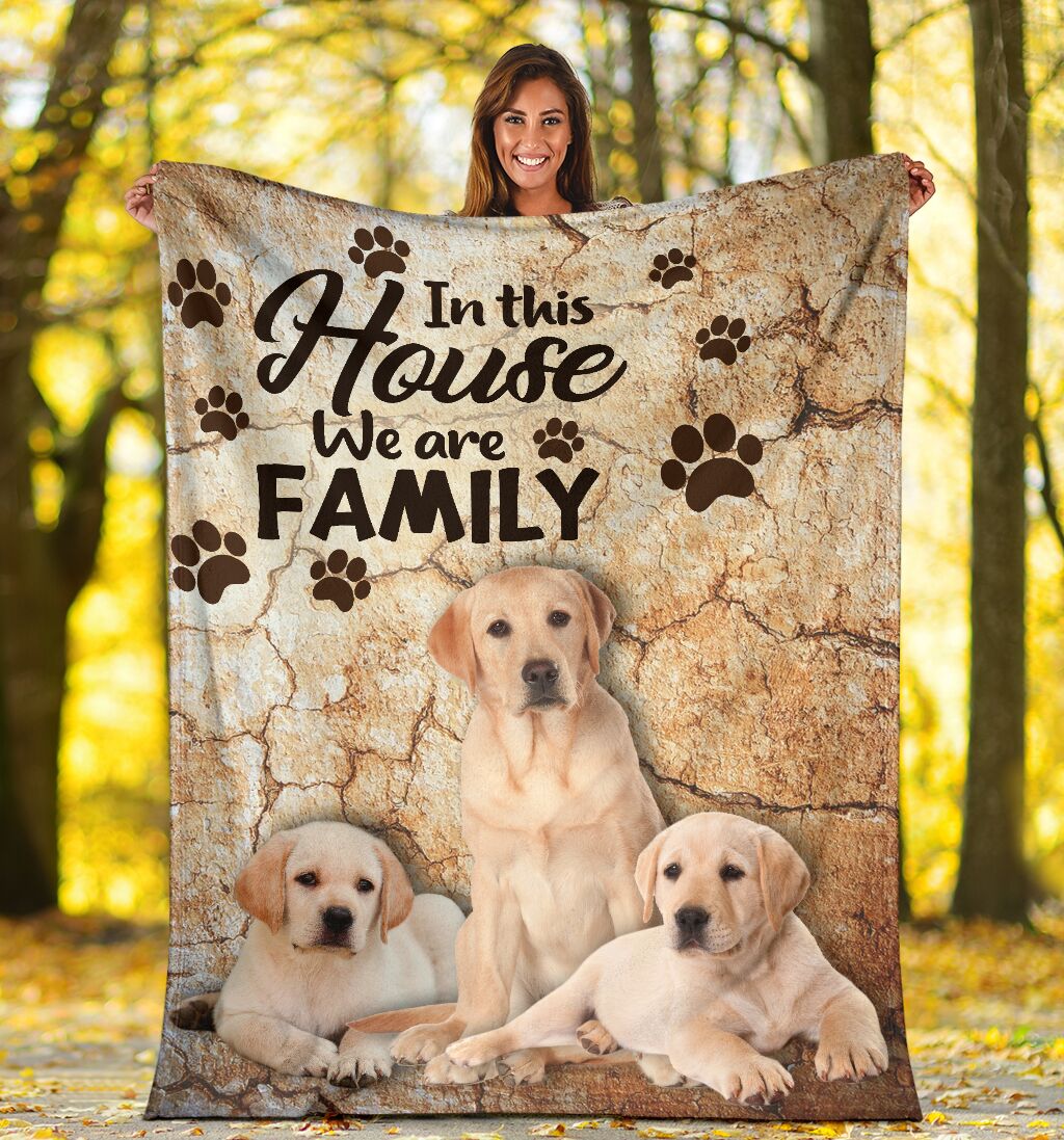 In This House We Are Family Fleece Blanket - Quilt Blanket Labrador Retriever Blanket For Dog Lovers 1608534866068.jpg
