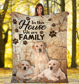In This House We Are Family Fleece Blanket - Quilt Blanket Labrador Retriever Blanket For Dog Lovers 1608534866068.jpg