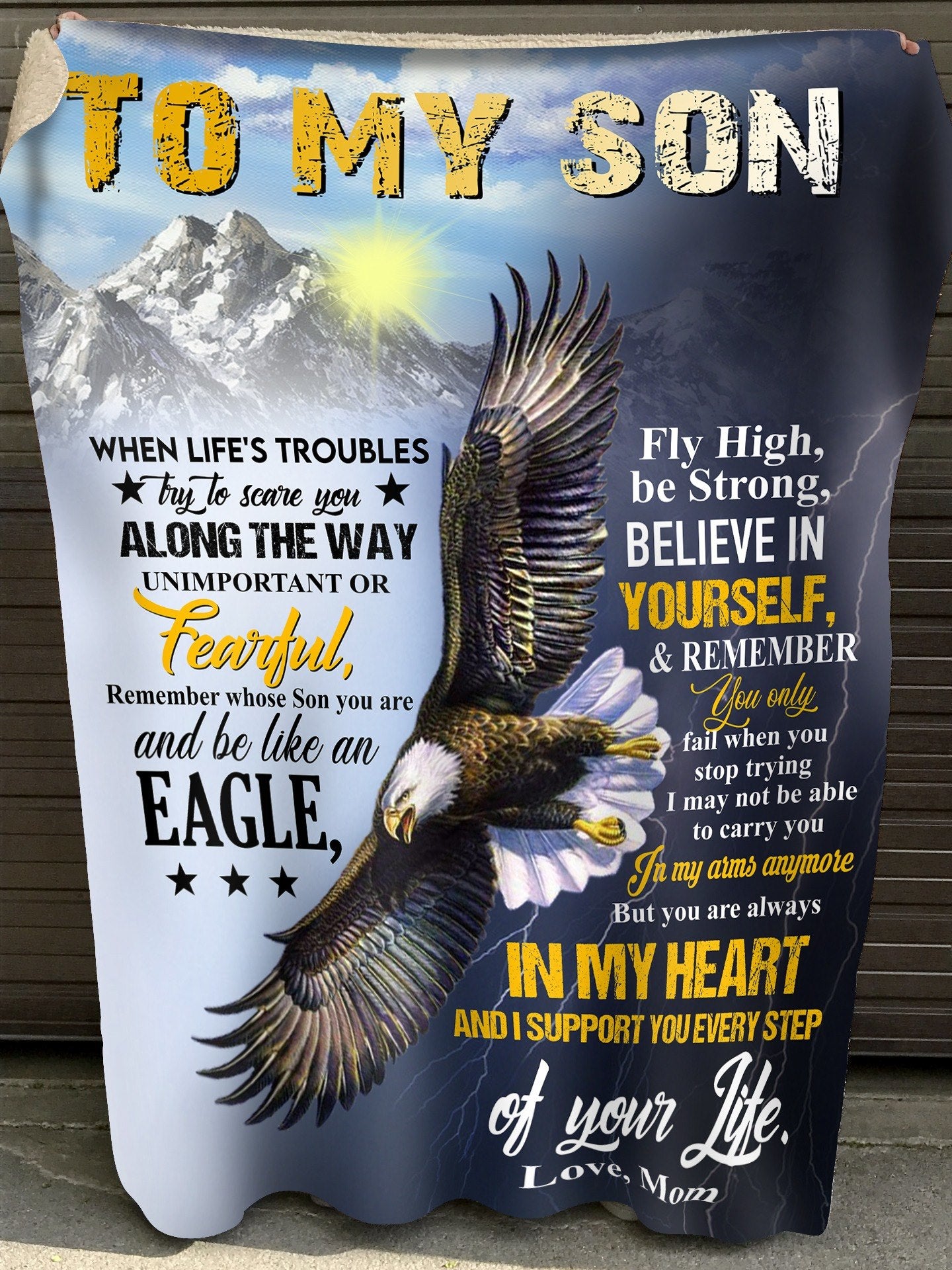 Gift For Son Blanket, Eagle To My Son Believe In Yourself - Love From Mom 1608535474186.jpg