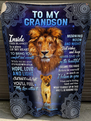 Gift For Grandson Blanket, To My Grandson Lion I Believe In You 1608535479579.jpg