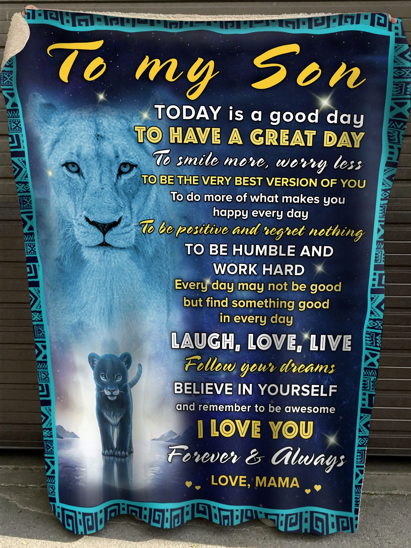 To My Son Believe In Yourself And remember To Be Awaesome Fleece Blanket - Quilt Blanket,     Love From Mom 1608535483245.jpg
