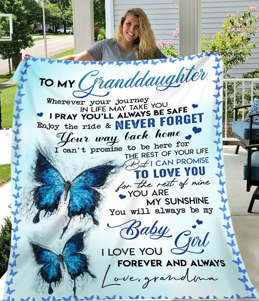 Gift For Granddaughter Blanket, Grandma To My Granddaughter I Love You Forever And Always Fleece Blanket 1608535487380.jpg