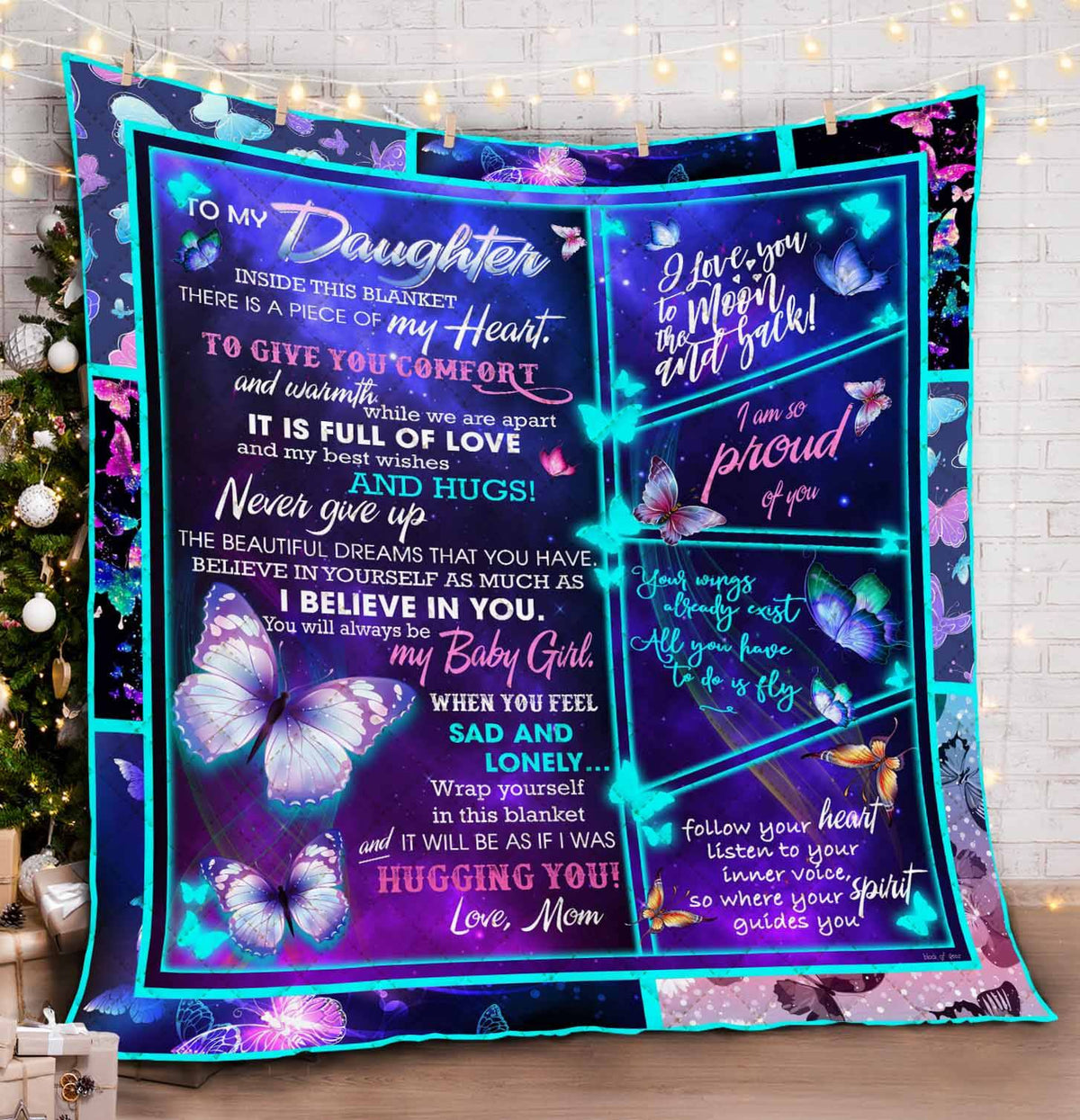 Gift For Daughter Blanket, To My Daughter I Love You To The Moon And Back 1608535494434.jpg