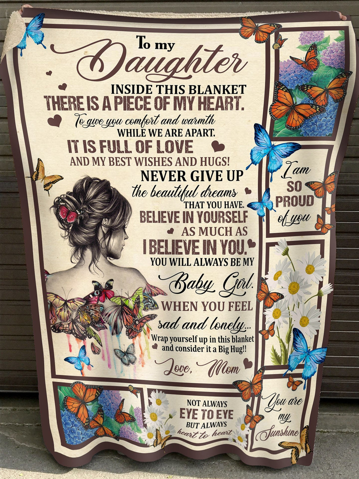 Gift For Daughter Blanket, Butterfly To My Daughter Believe In Yourself As Much As I Believe In You - Love From Mom 1608535499160.jpg