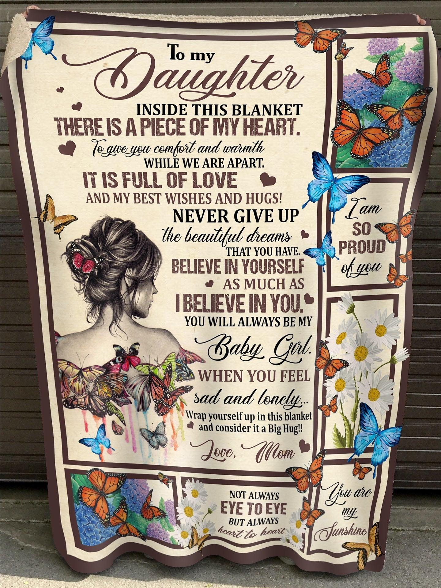 Gift For Daughter Blanket, Butterfly To My Daughter Believe In Yourself As Much As I Believe In You - Love From Mom 1608535499160.jpg