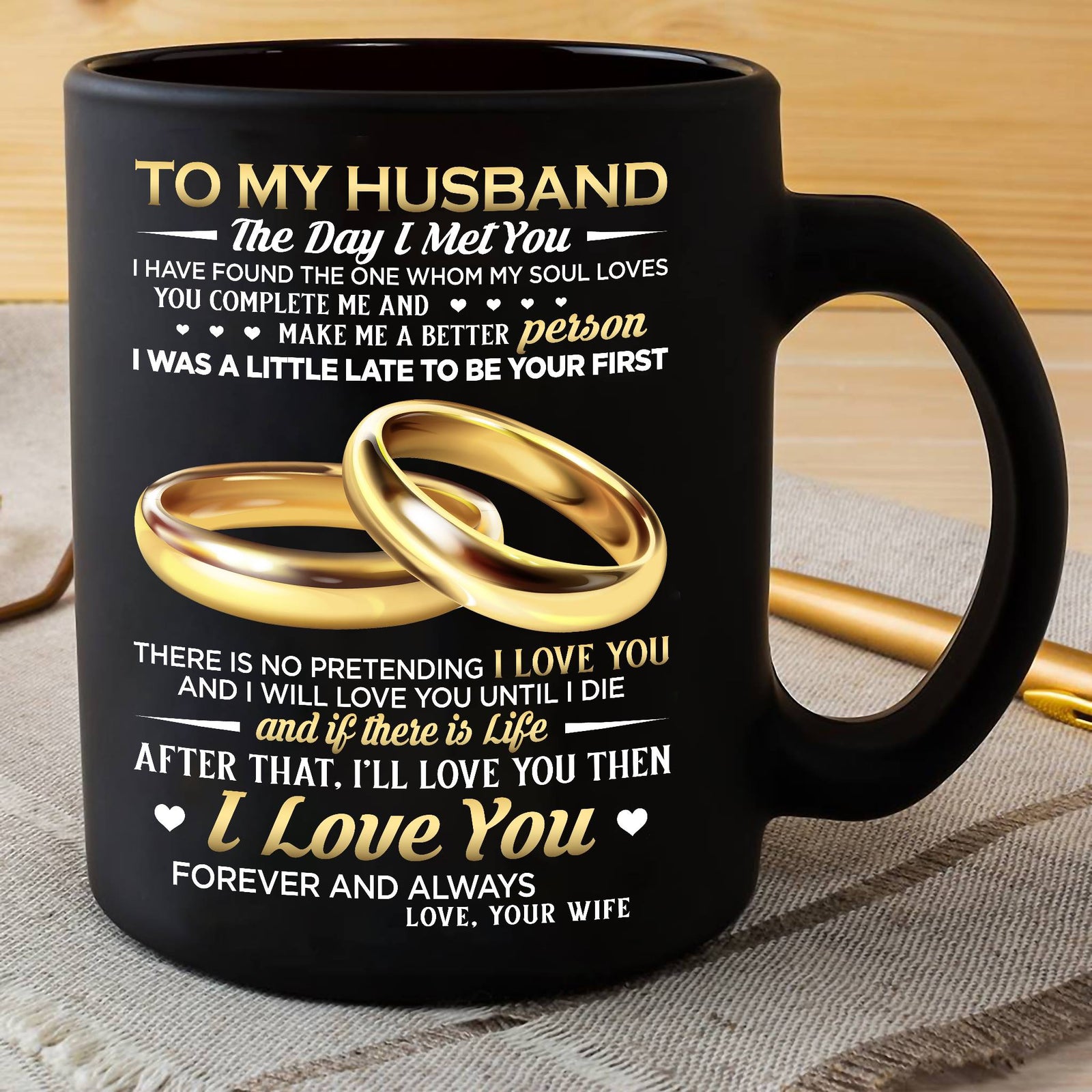 To mY Husband Gold Rings Black Mug Gift For Husband Lover Couple On Valentine's Day Anniversary 1609209402845.jpg