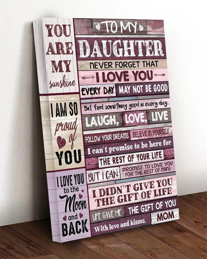 To My Daughter You Are My Sunshine Canvas Gift For Daughter From Mom 1609381581731.jpg