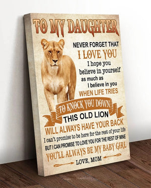 To My Daughter Never Forget That I Love You Lion Canvas Gift For Daughter From Mom 1609381592134.jpg