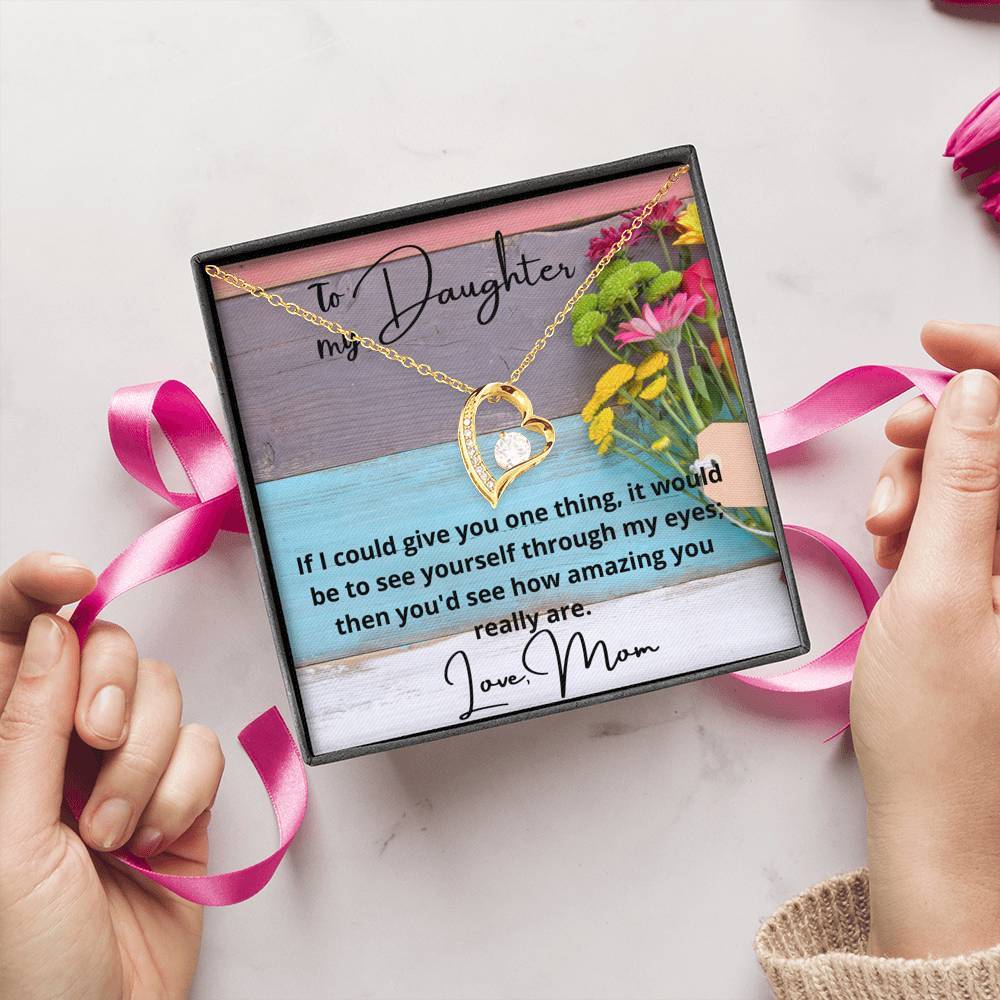 To My Daughter You Are Amazing Necklace With Message Card, Gift For Daughter, Meaningful Gift Birthday Gift, Love From Mom. 1611506185204.jpg
